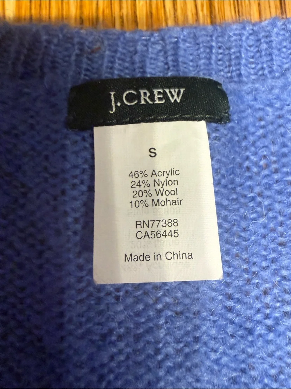 J Crew V-Neck Light Blue Fuzzy Knit Sweater